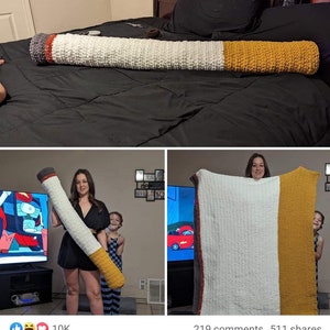 Cigarette Blanket- As seen on Facebook- PDF PATTERN ONLY- Crochet