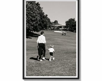 Vintage Golf Wall Art Print | Father Son Photography | Mid Century Sport Home Decor Gift Idea