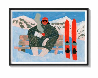 Colorful Skiing Painting
