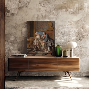 French European Painting Antique Artwork Classic Historical Oil Painting Masterpiece Vintage Art Rococo 18th century Decorative Wall Art