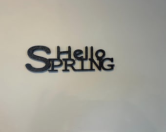 こんにちは春の3Dプリントサイン – 陽気な季節の装飾、壁アート、イースター、