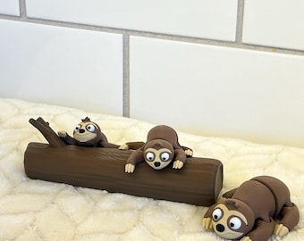 3Dプリントナマケモノファミリーキット | 関節式フィジェットトイ