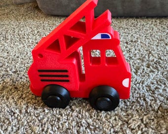 3Dプリント消防車のおもちゃ | 環境に優しいPLA素材、モンテッソーリベビーギフト