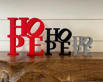 3DプリントHOPEサイン - モダンなスクエアデザイン、彫刻