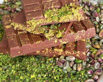 Handmade Dubai Chocolate, Dubai Chocolate Bar, Pistachio Kunafa Chocolate Bar, Knafeh Chocolate, Kunafa pistachio milk chocolate