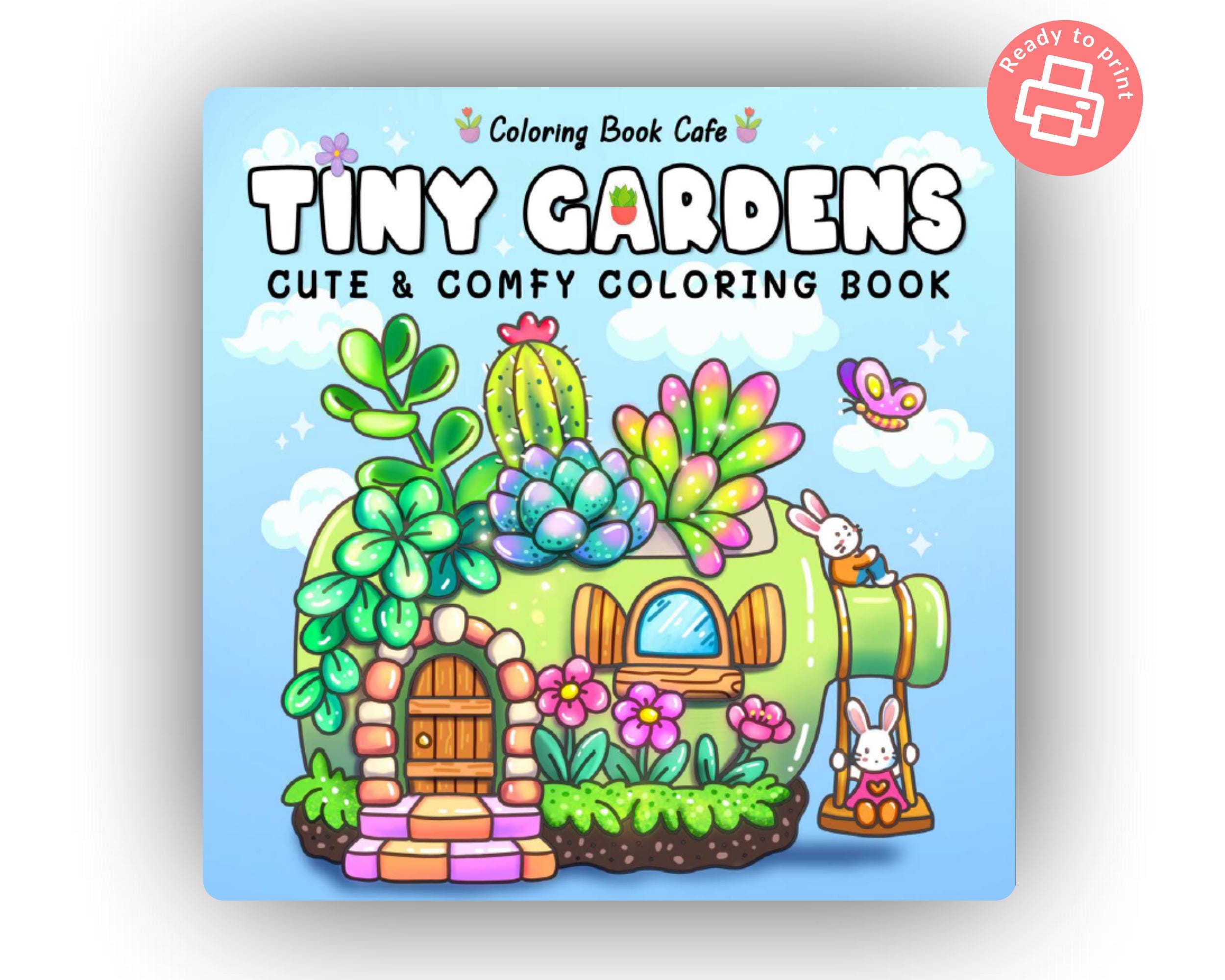 Livro de colorir Jardins Minúsculos para adultos e crianças – Fofo, simples, PDF para imprimir (30 páginas)