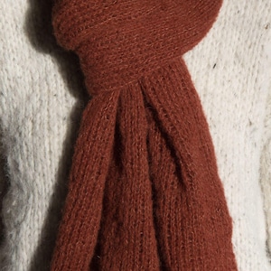 Alpaca/silk scarf for women, hand-knitted