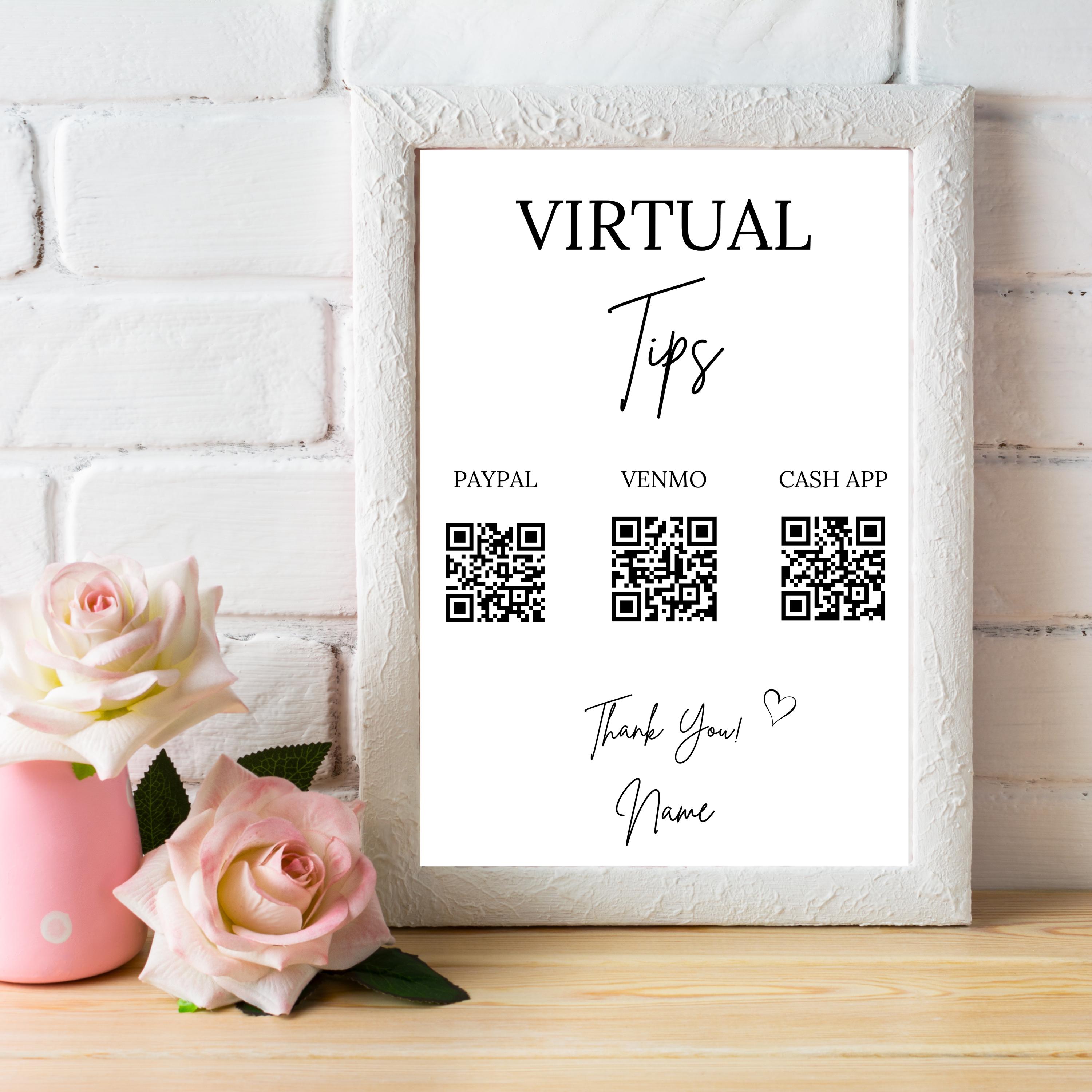 Editable QR Code Tip Sign Template for Nail Techs & Salons | Digital ...