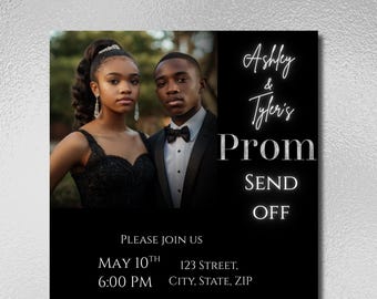 Prom Send-Off Invitation Template • Editable  In Canva • Digital Prom Party Invite • Send-Off Flyer for Teens • Prom Celebration Invitation