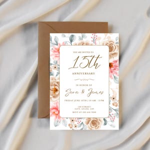 Hochzeitstag und Jahrestag Einladung Vorlage | Bearbeitbare Canva Save the Date Karte | Elegante digitale Einladung zur Jubiläumsfeier