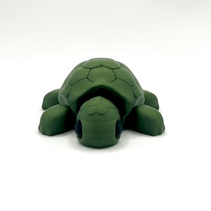 3D Printed Articulated Tortoise – Cute Reptile Fidget Toy – Flexible Turtle Desk Buddy – Gift for Animal Lovers