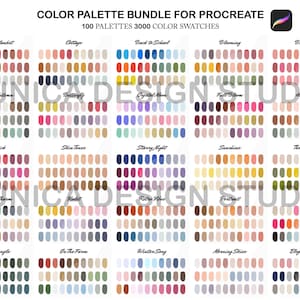 Procreate Color Palette Bundle, 3000 Color Swatches (Digital Download) image 4