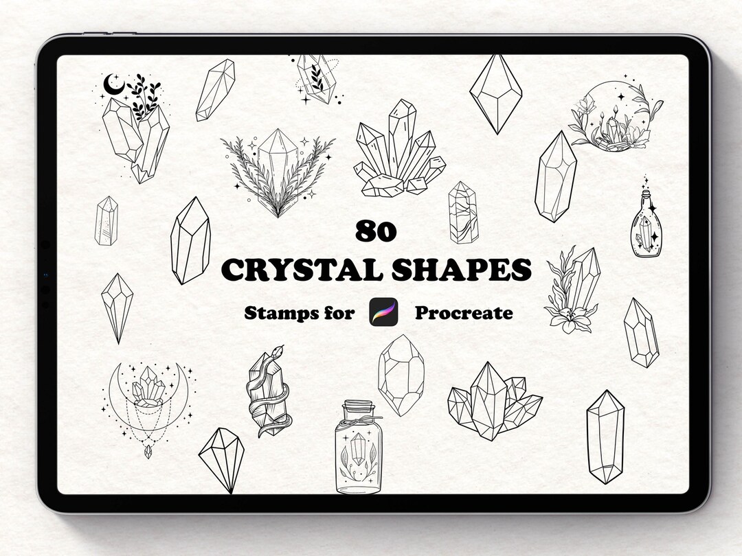 80 Crystal Procreate Stamps, Gemstone Brush Set (digital Download) - Etsy
