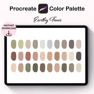 procreate color palette, procreate color swatches, procreate color bundle, digital color palettes, procreate brushes, boho color palette