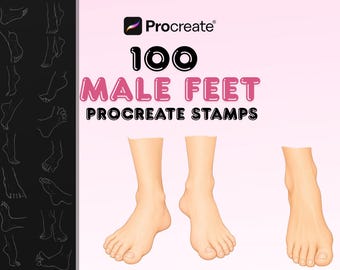 100 Male Feet Procreate Stamps | Hand-Drawn Anatomy Brushes (Digital Download)