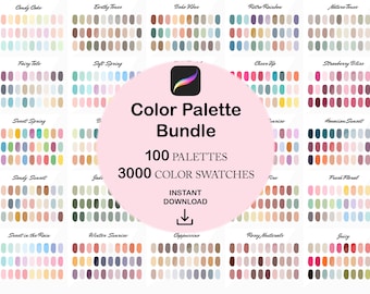 Procreate Color Palette Bundle, 3000 Farbmuster (Digitaler Download)
