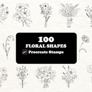Procreate Flower Stamps: 100 Hand-Drawn Botanical Brushes (Digital Download)