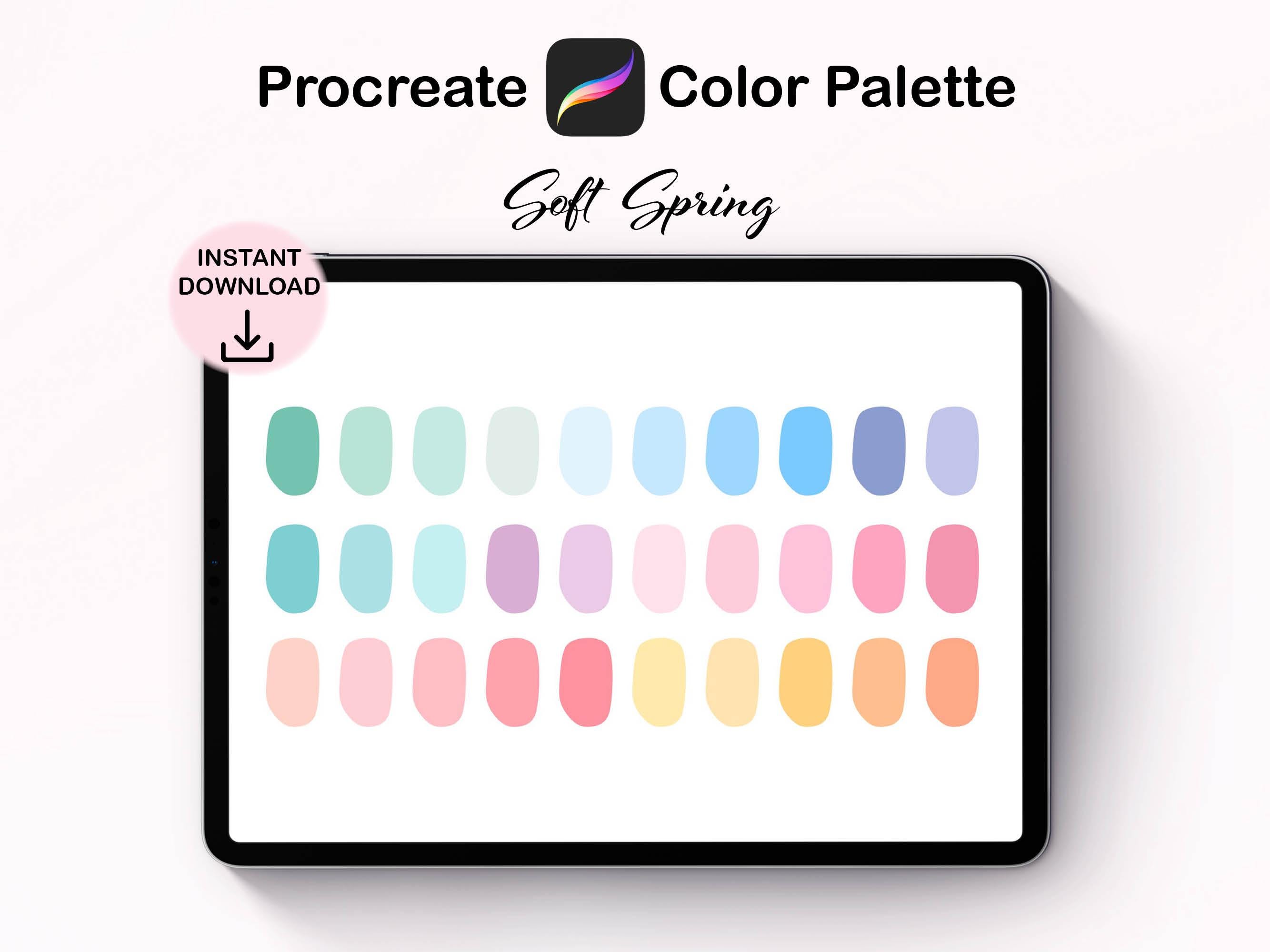 Procreate Pastel Color Swatches Palette Bundle – 30 Handpicked Digital Color Palettes for Procreate Brushes