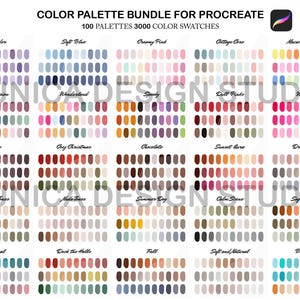 Procreate Color Palette Bundle, 3000 Color Swatches (Digital Download) image 3