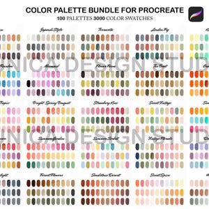 Procreate Color Palette Bundle, 3000 Color Swatches (Digital Download) image 5
