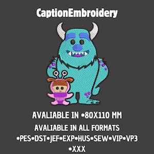 Monster Inc Embroidery Design