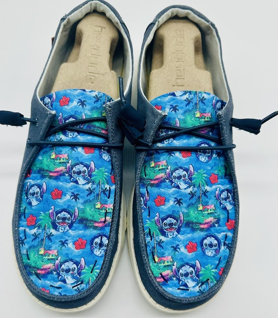 Custom Navy Stitch Character Dude Shoes Hand Customized Free
