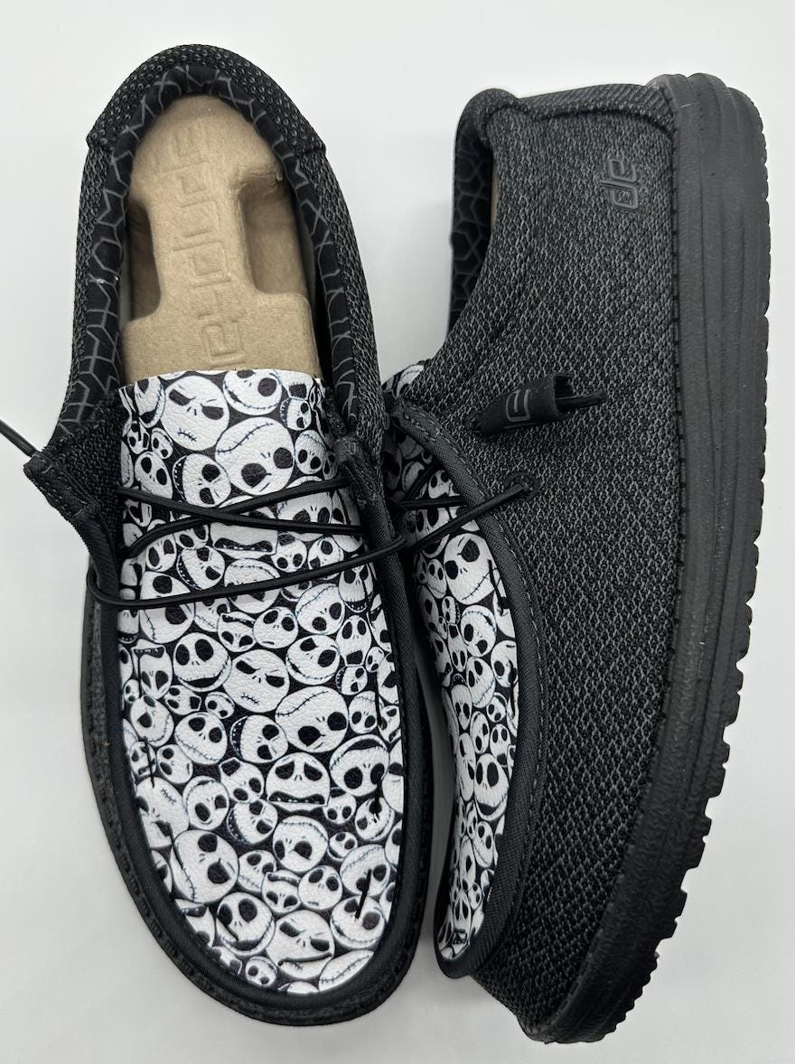 Jack Skellington Hey Dude Shoes - Etsy display picture 1