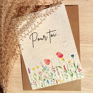 carte fête, anniversaire, à planter, ensemencée, pour toi