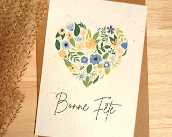 party card, birthday, to plant, seeded, heart