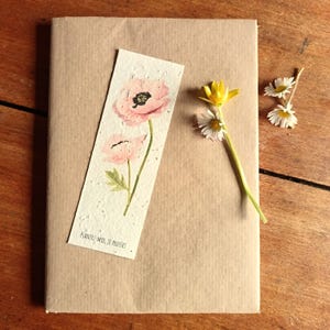 Marque-page à planter, cadeau écologique en papier à semer