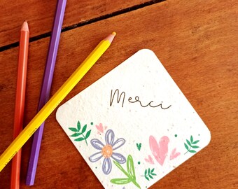 Thank you card for teacher to plant, seed, end of year gift