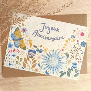 carte fête, anniversaire, à planter, ensemencée, happy birthday