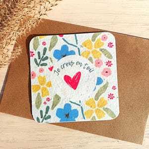 carte à planter, je crois en toi, écologique