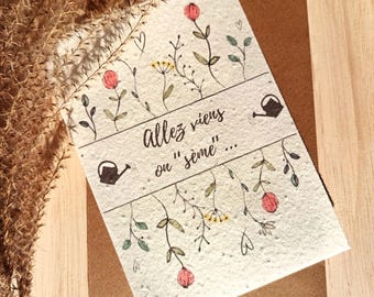 party card, birthday, to plant, seeded, come on let's love each other