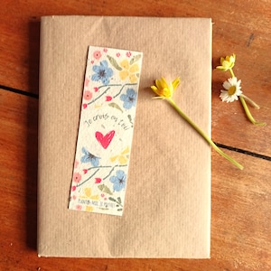 Marque-page à planter, cadeau écologique en papier à semer