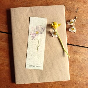 Marque-page à planter, cadeau écologique en papier à semer
