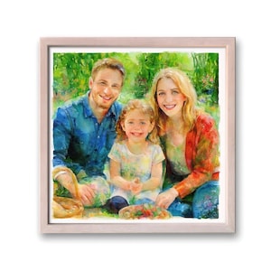 Custom Watercolor Couple Portrait from Photo,  Personalized Hand Drawn Painting, Engagement gift, Anniversary gift, Valentine&#39;s day, Wedding