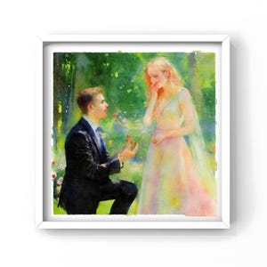 Custom Watercolor Couple Portrait from Photo,  Personalized Hand Drawn Painting, Engagement gift, Anniversary gift, Valentine&#39;s day, Wedding