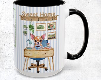 Taza personalizada de chihuahua, taza con nombre de perro personalizado, taza de café de chihuahua, regalo para mamás perrunas, regalo para amantes de las mascotas, regalo para compañeros de trabajo