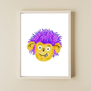 Cute Friendly Monster Wall Art For Kids Room, Monster Themed Printable Wall Art For Kids, Funny Monster Art Gift, Playful Printable For Kids