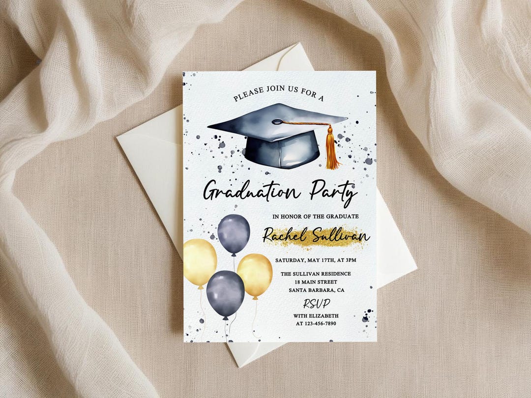 Graduation Party Editable Template, High School College Graduation  Celebration Template, Graduation Announcement 2025 2026, Senior Graduate -  Etsy, image size:1080x810