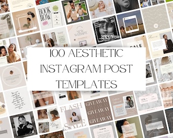 100 Aesthetic Instagram Templates, Engagement Story Templates Instagram, Beige Canva Templates Social Media, Business Marketing Templates