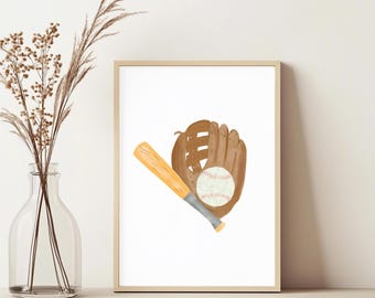 Láminas de béisbol para habitación infantil, decoración de habitación de niños de béisbol, póster deportivo para niños, arte mural de béisbol para habitación infantil, decoración de habitación de Novato del Año