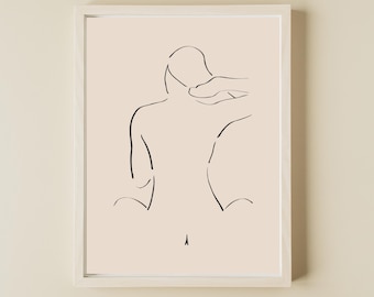 Female Body Line Art, Minimalist Line Wall Art, Female Silhouette Art Print, Modern Abstract Wall Art, Abstract Woman Art, One Line Print