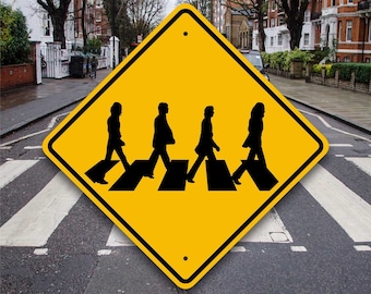 ABBEY ROAD CROSSING - The Beatles Collector's Sign - Musical Gift idea - Recording Room Display Plaque - Fun & Unique 1960's Party Decor