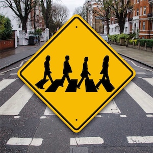 ABBEY ROAD CROSSING - The Beatles Collector's Sign - Musical Gift idea - Recording Room Display Plaque - Fun & Unique 1960's Party Decor