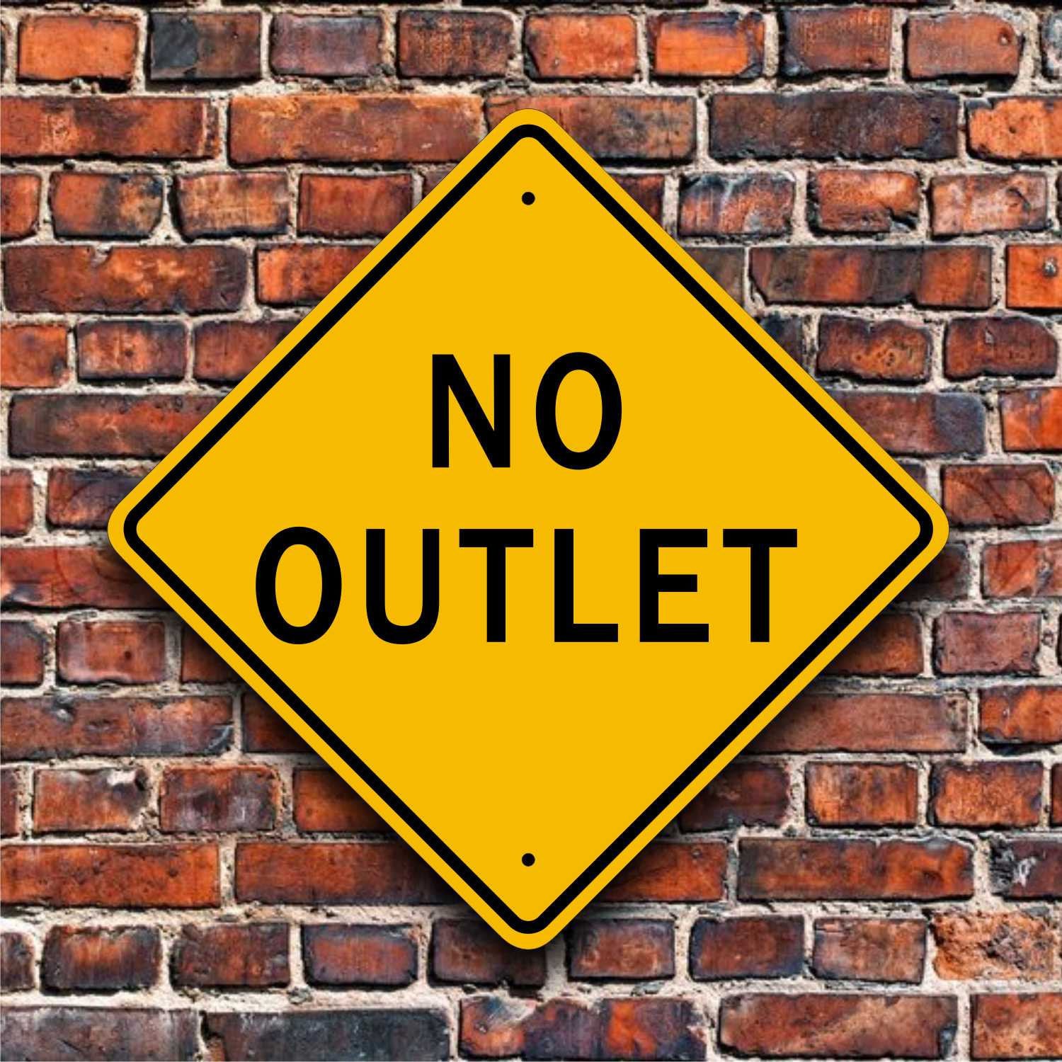 NO OUTLET SIGN - Aluminum Street Plaque - Driveway Privacy
