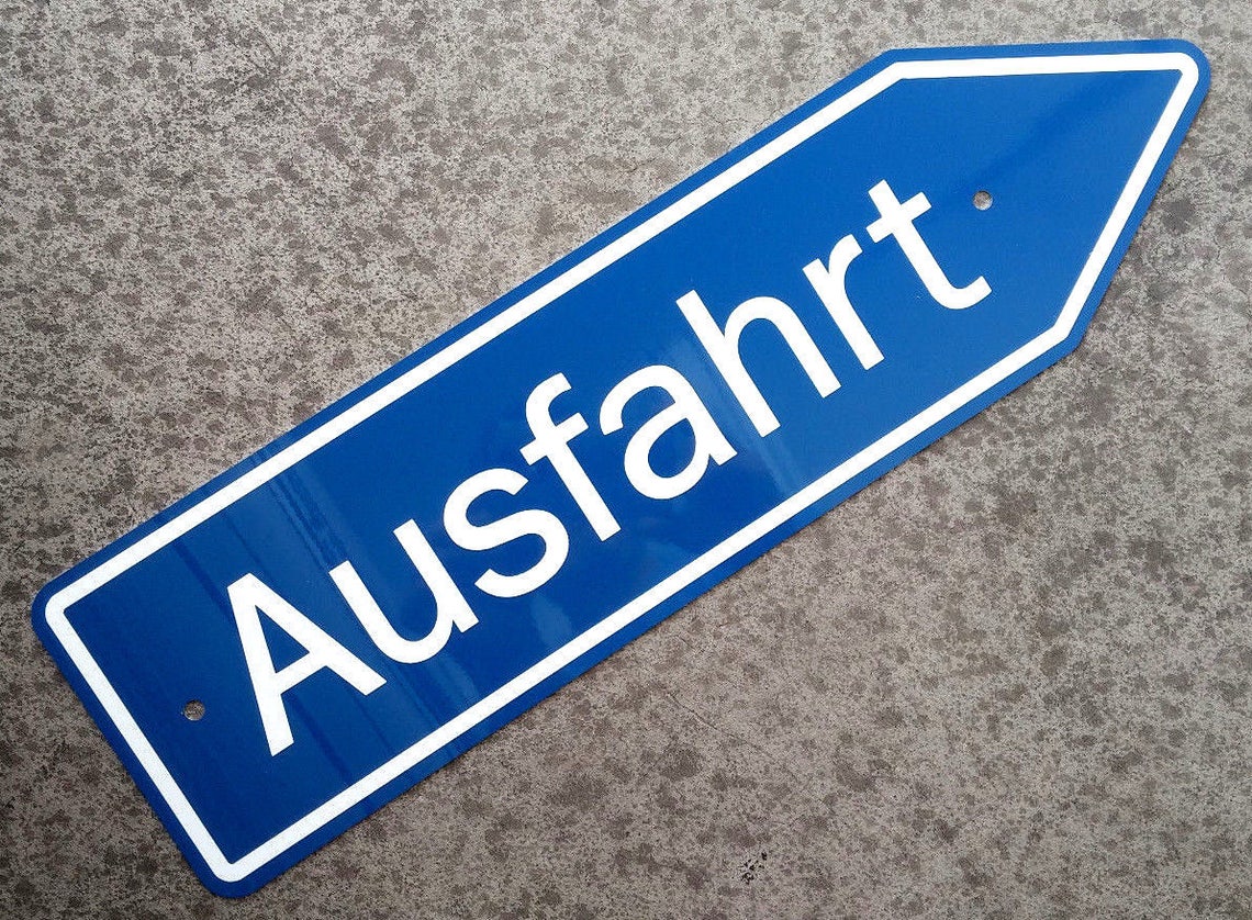 German Exit Sign AUSFAHRT Aluminum Scale Replica Etsy