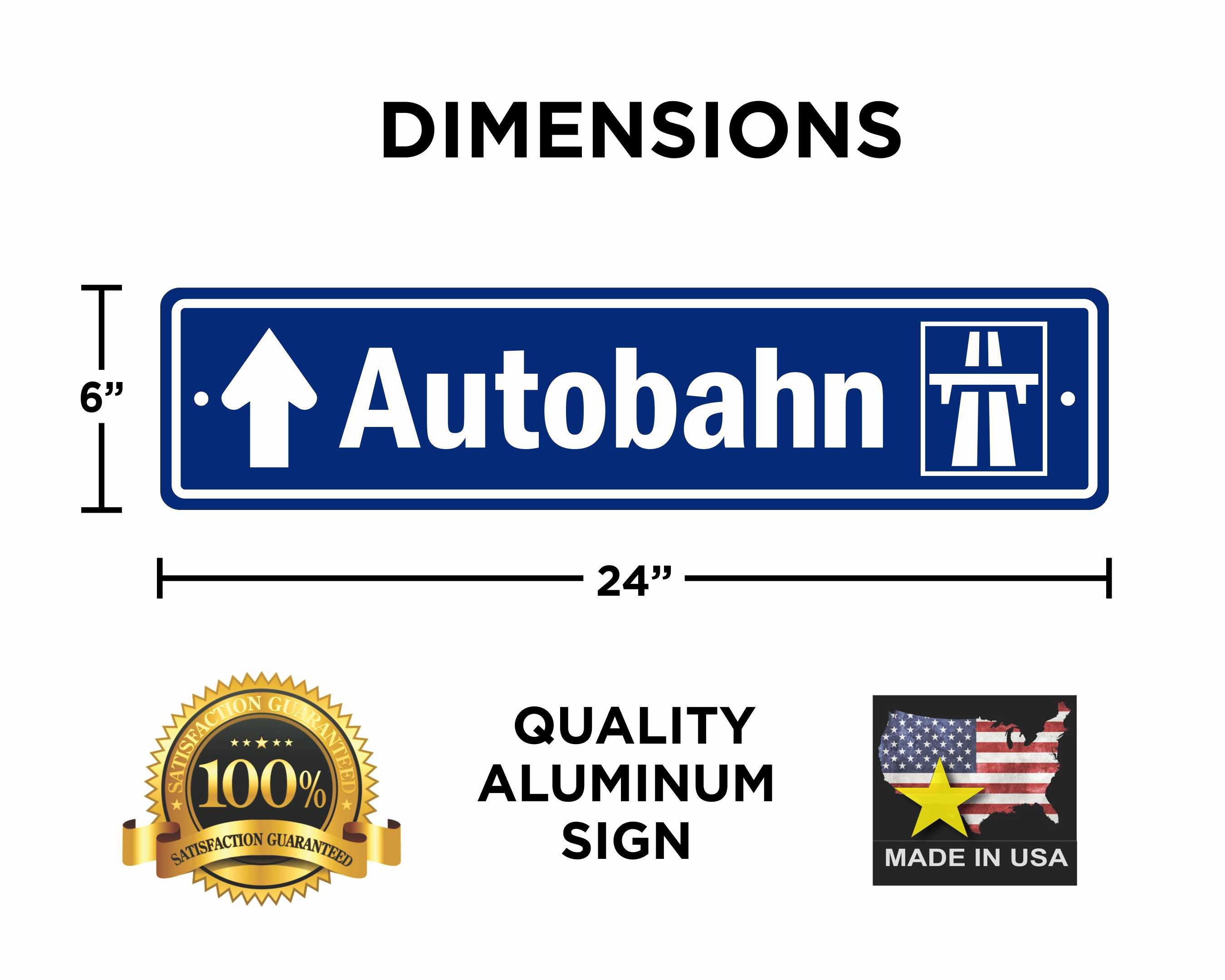 Set of 2 Automobilia European Racing Decor German Autobahn Signs 