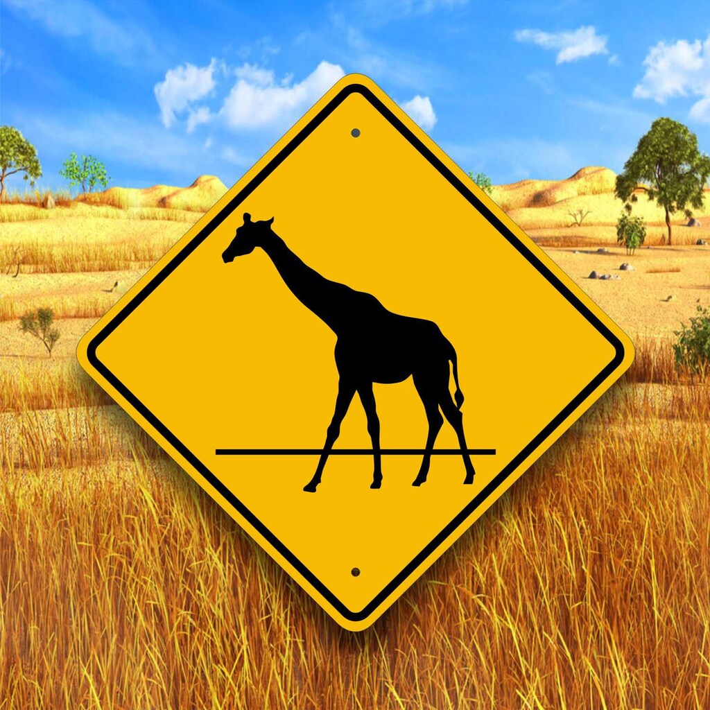 Cartello In Metallo 'Caution Horse Crossing' - Segnale Stradale Retrò 20x20 Cm Per Giardino, Cortile E Portico
